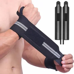 Professional - Grade Bandage Wrapped Wristbands for Weightlifting and Gym Training (Black)
