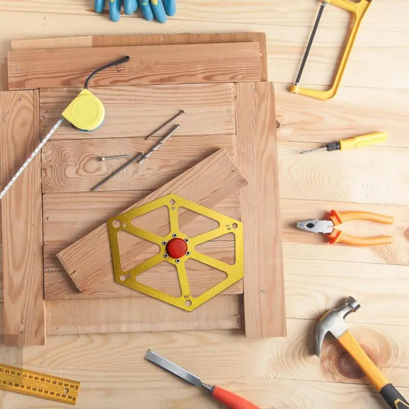 Miter Saw Protractor Aluminum Alloy Hexagon Adjustment Ruler High Accuracy Measuring Tool Angle Adjustment Tool Woodworking Tool