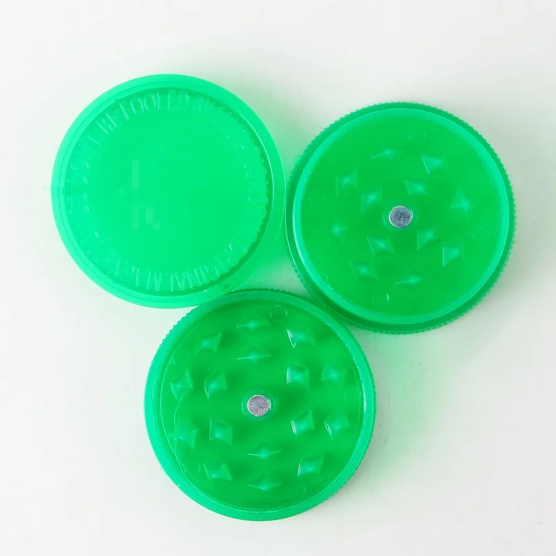 60mm 2 Layer Plastic Tobacco Herbal Grinder Accessories Cigarette Crusher Display Box Cutter Mill for Smoking herb grinder