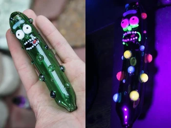 4.8 inch Pickle Rick Handmade Pipe 1