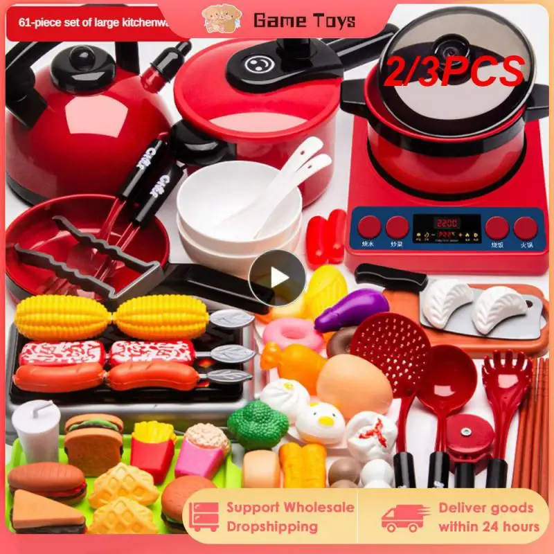 

2/3PCS Children Kitchen Cookware Pretend Play Set Fruit Food Toys Simulation Kitchen Pot Pan Kids Kitchen Toys For Doll