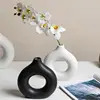 Simple Plastic Vase Donut Shape Single Flower Pot Home Living Room Decoration Table Ornaments Circle Flower Arrangement Vase 1
