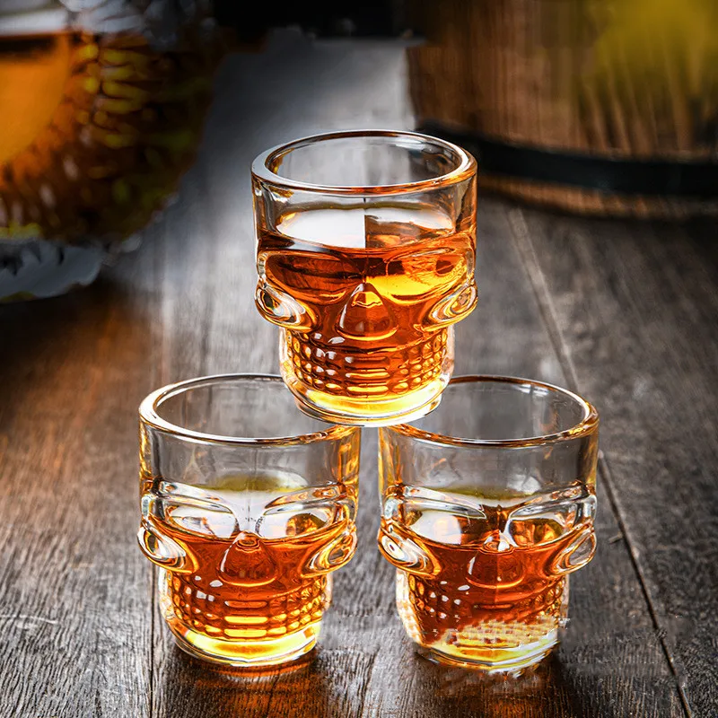 Glass Cup 1pcs 50ml Skull Head Shot Glass Party Wine Cup Beer Steins Halloween Gift