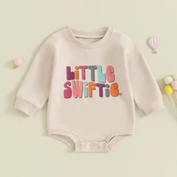 2023-10-17 Lioraitiin 0-18M Infant Baby Girl Fall Winter Outfits Long Sleeve Romper Letter Floral Bodysuit Oversized Jumpsuit 2