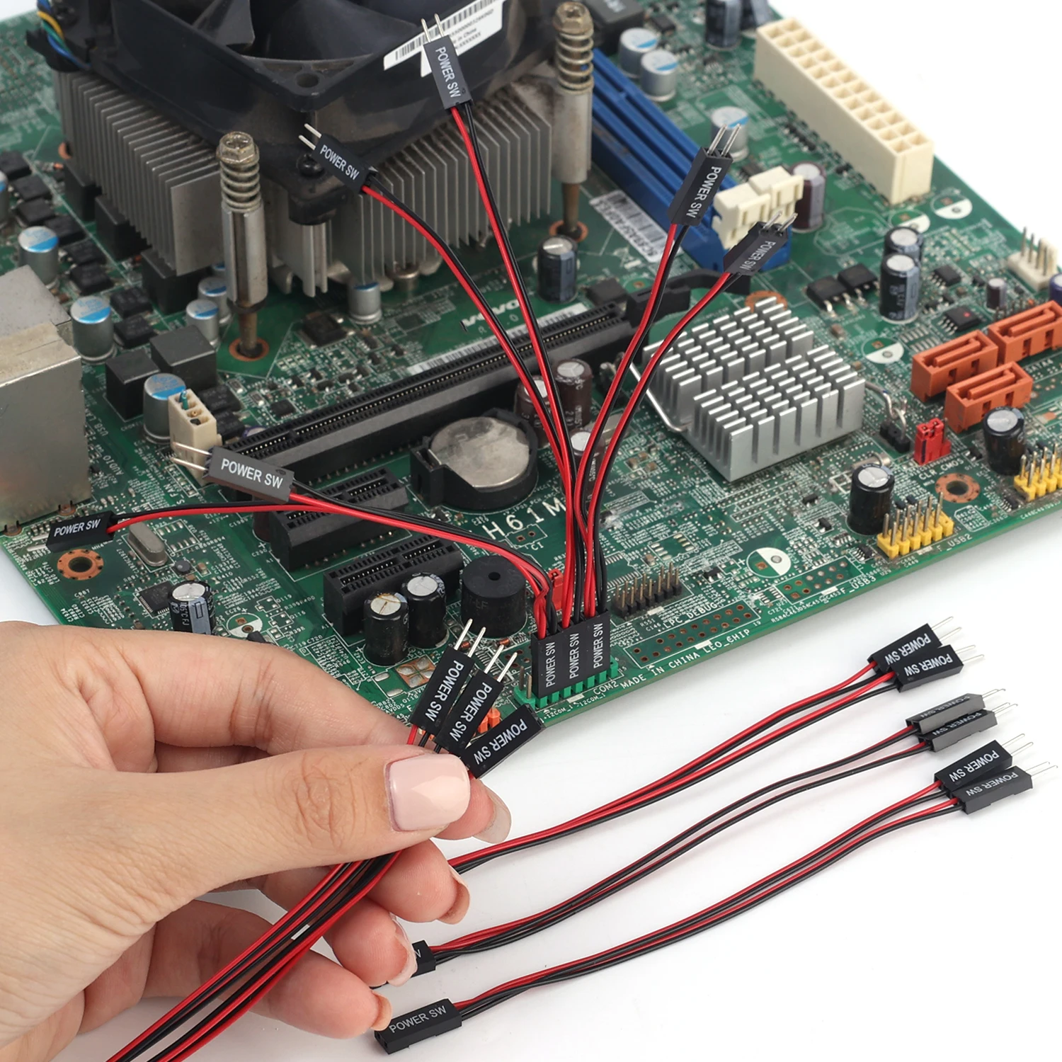 Desktop Computer On/Off Reset Switch Power Cord - 2-Pin Extension Cable