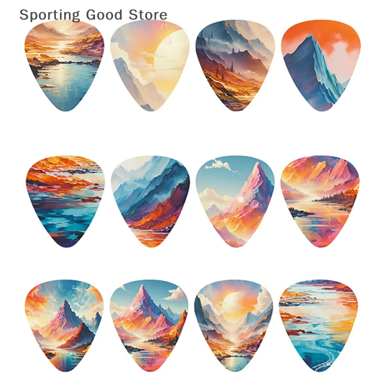 10Pcs/set Guitar Picks Premium ABS Material Dual-Sided Printing Shrapnel For Bass Ukulele Musical Instrument Accessories