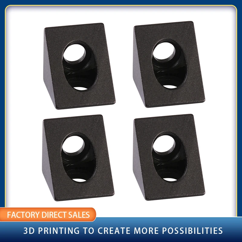 V-Slot Black Angle Corner Connector 90 degree Angle Bracket for 2020 Aluminum Profile CNC 3D printer DIY parts