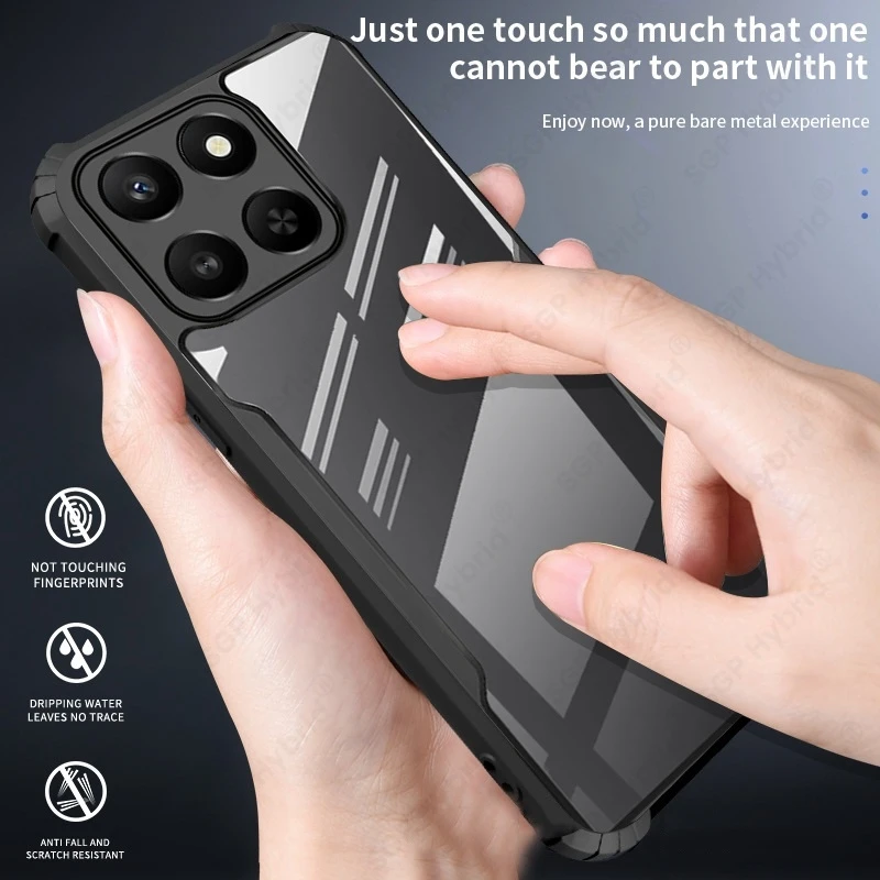 Transparent Acrylic Shockproof Armor Case with TPU Soft Edge Protection Cover