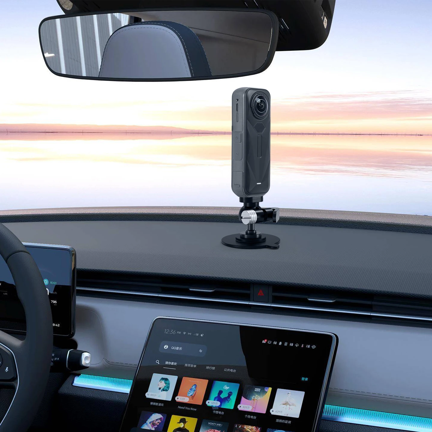 Flexible Adhesive Helmet Base Camera Wall Mount for GoPro 13 12 Insta360 DJI Osmo 360 Action 5Pro Magnetic Clip Car Bracket