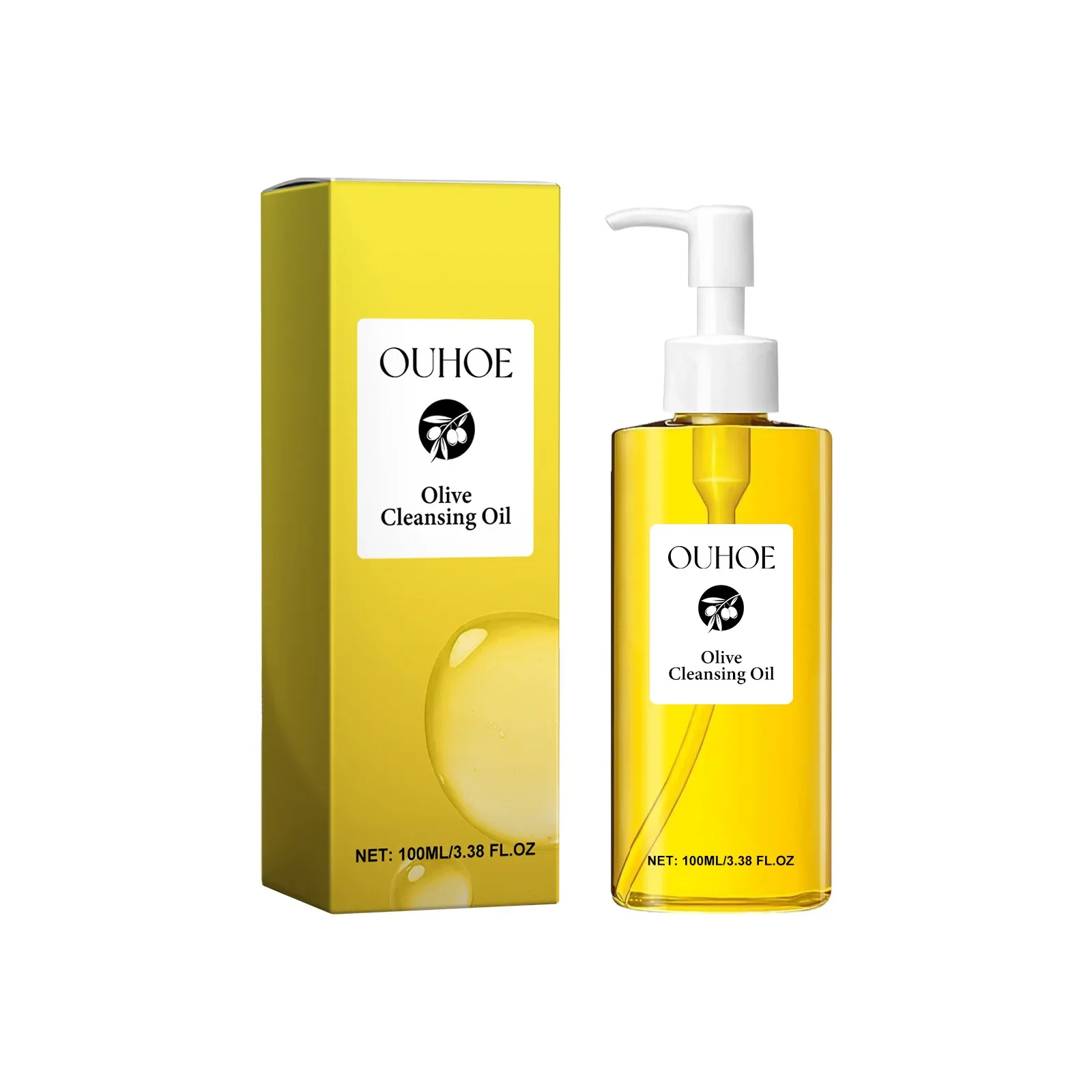 OUHOE Olive Makeup Remover Oil, Gently Moisturizing and Skin Cleansing Facial and Lip Olive Makeup Remover Oil Cleaning Tools 6