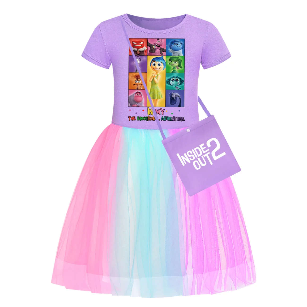 Inside Out Dress Kids Summer JOY SADNESS Clothes Baby Girls Short Sleeve Casual Dresses Toddler Girl Wedding Party Vestidos