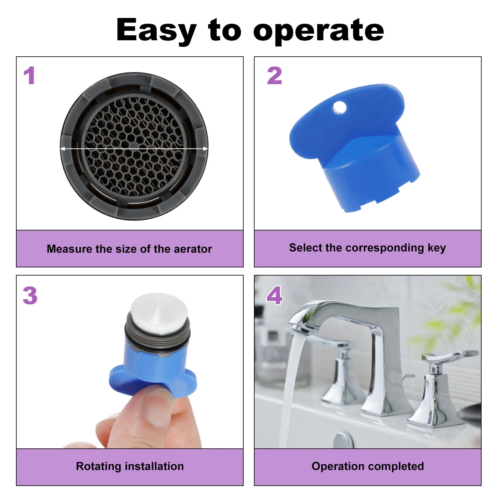 40PCS Faucet Cache Aerators Plastic Faucet Bubbler with Spanner Lightweight Proof Water Saving Tap Bubbler Suitable for Kitchens