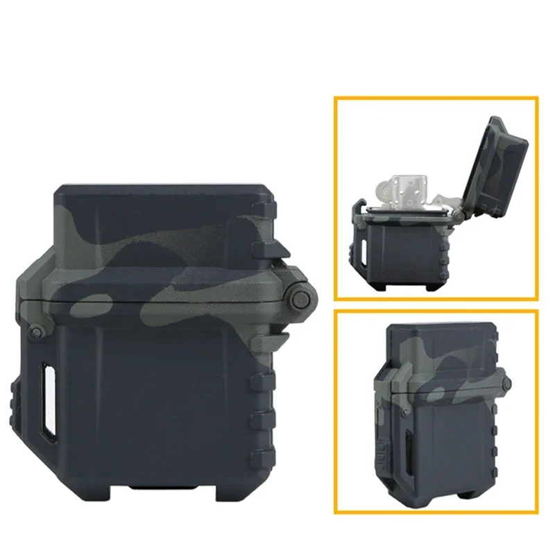 Tactical Molle Lighter Storage Case Universal Portable Box Container Camping Lighter Storage Box Travel Hiking Outdoor EDC Tools