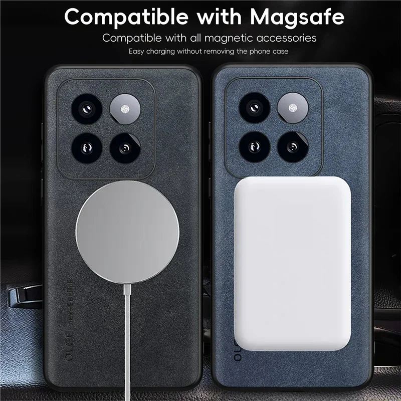 Leather Magnetic Phone Case with MagSafe Compatibility