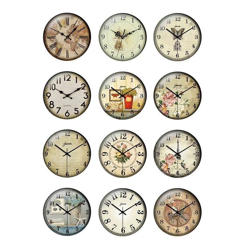 

12pcs/lot Round Retro Clock Pocket Watch Pattern Glass Cabochon 10mm To 25mm for DIY Jewelry Making Findings & Components T129
