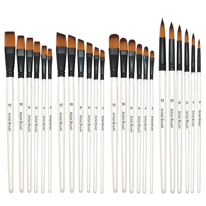 

6 Pcs Draw Paint Brushes Set Kit Artist Paintbrush Round with Nylon Hair for Artist Acrylic Aquarelle Watercolor Face Painting