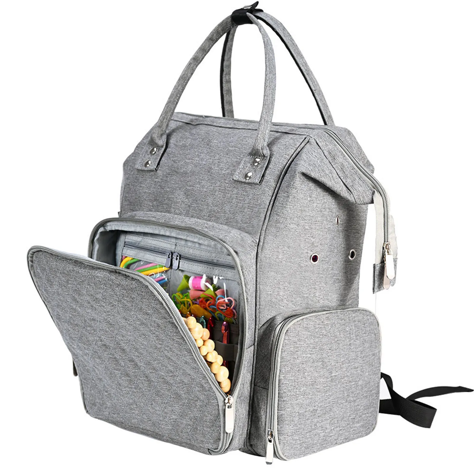 Knitting Bag Backpack Crochet Hook Knitting Supplies Yarn Storage Organizer for Traveling