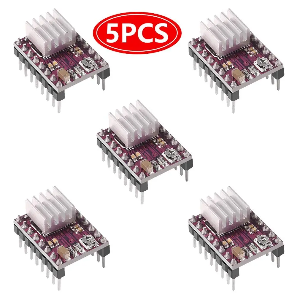 

5pcs DRV8825 Stepper Motor Driver Module with Heat Sink for 3D Printer Rrerap Ramps 1.4 A4988 StepStick