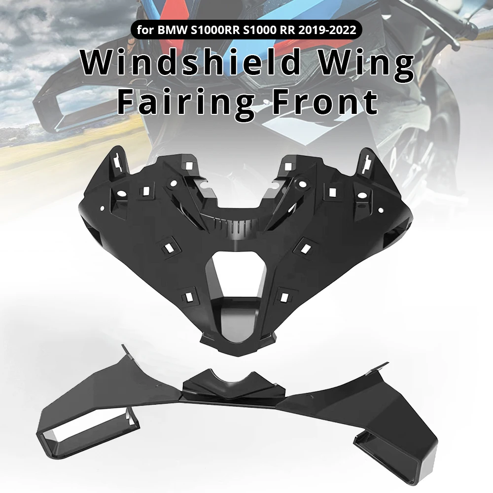 

Black Windshield Front Wing Fairing Cowl for BMW S1000RR S1000 RR 2019 2020 2021 2022 Aerodynamic Spoiler Winglet Fixed Wing