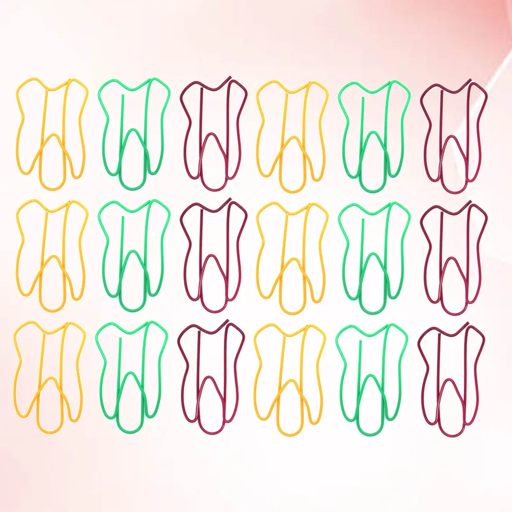 

50Pcs Colorful Tooth Shaped Clips Paper Clips Creative Note Clips Paper Pin Clip for Party Gift Office Hand Account (Random