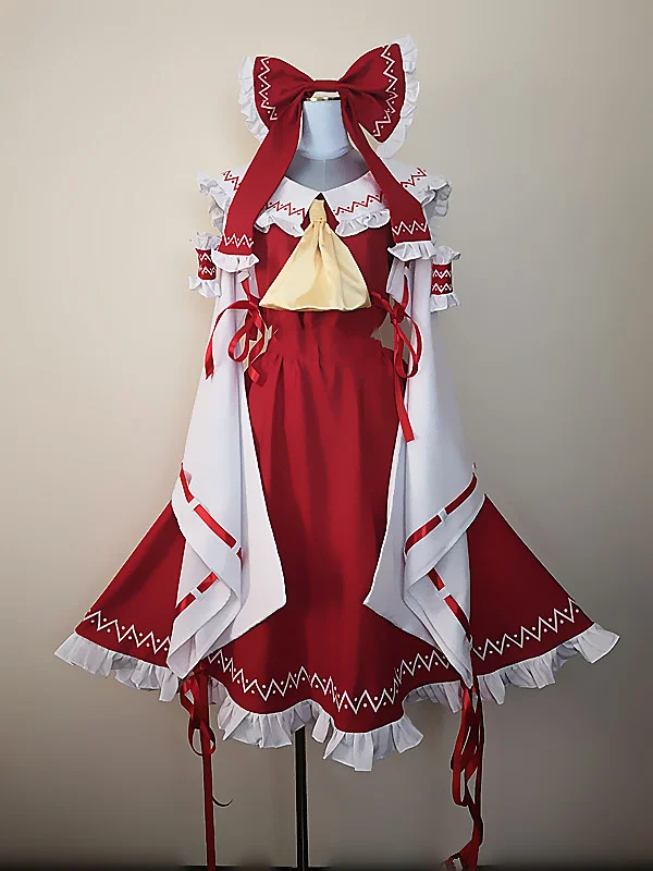 

COWOWO Touhou Project Hakurei Reimu Miko Costumes Dress Cosplay Costume Cos Game Anime Party Uniform Hallowen Play Role Clothes