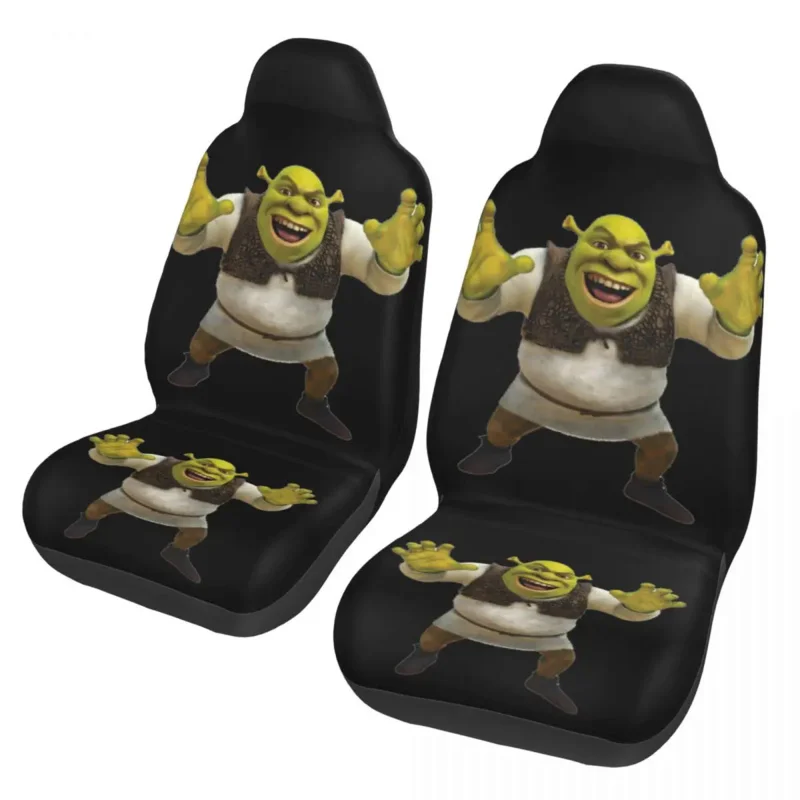 

Shrek Faces Universal Car Seat Cover Waterproof Suitable For All Kinds Models Front Rear Flocking Cloth Cushion Fabric Hunting
