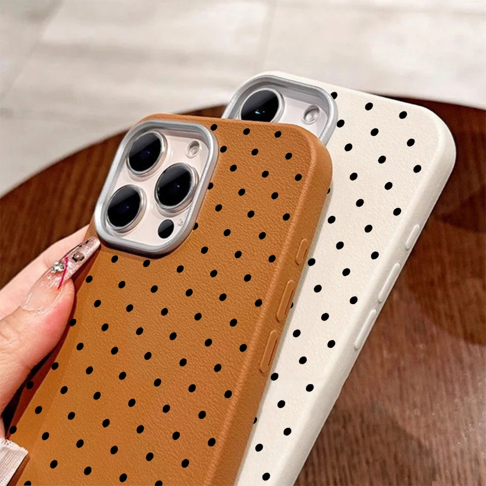 Elegant Black Polka Dot Shockproof Silicone Phone Case