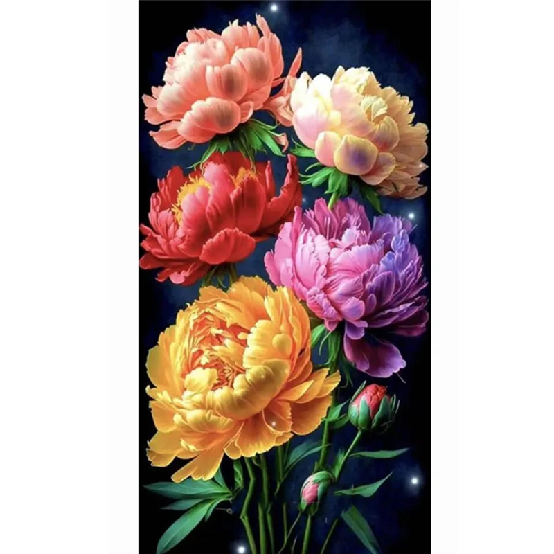 Colorful Flowers, 5D Diamond Painting Kits