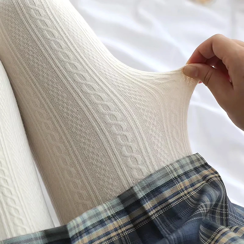 Japanese High Elastic Collant Autumn Thin Women's Pantyhose Female Tights Skinny Full Foot Base Socks Long Stockings Leggings