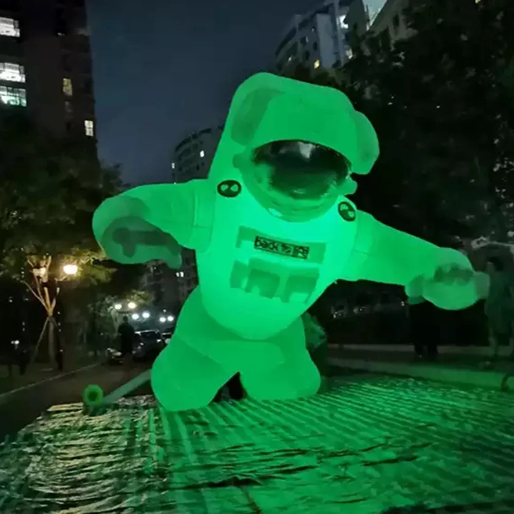 Suspended Inflatable Astronaut With LED Lights Advertising Spaceman Giant Space Man Cartoon Decoration For Outdoor Display 3