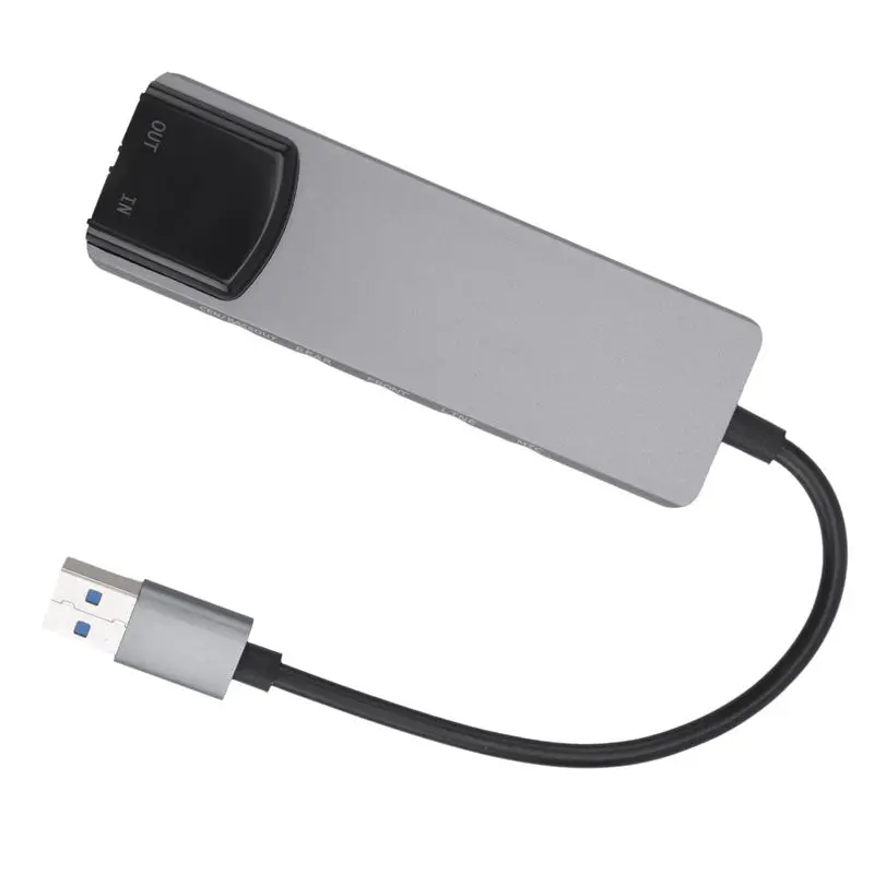 2X 6-In-1 컴퓨터 사운드 카드 5.1 USB 외부 사운드 카드 노트북용 다기능 오디오 변환기 알루미늄-ABIU