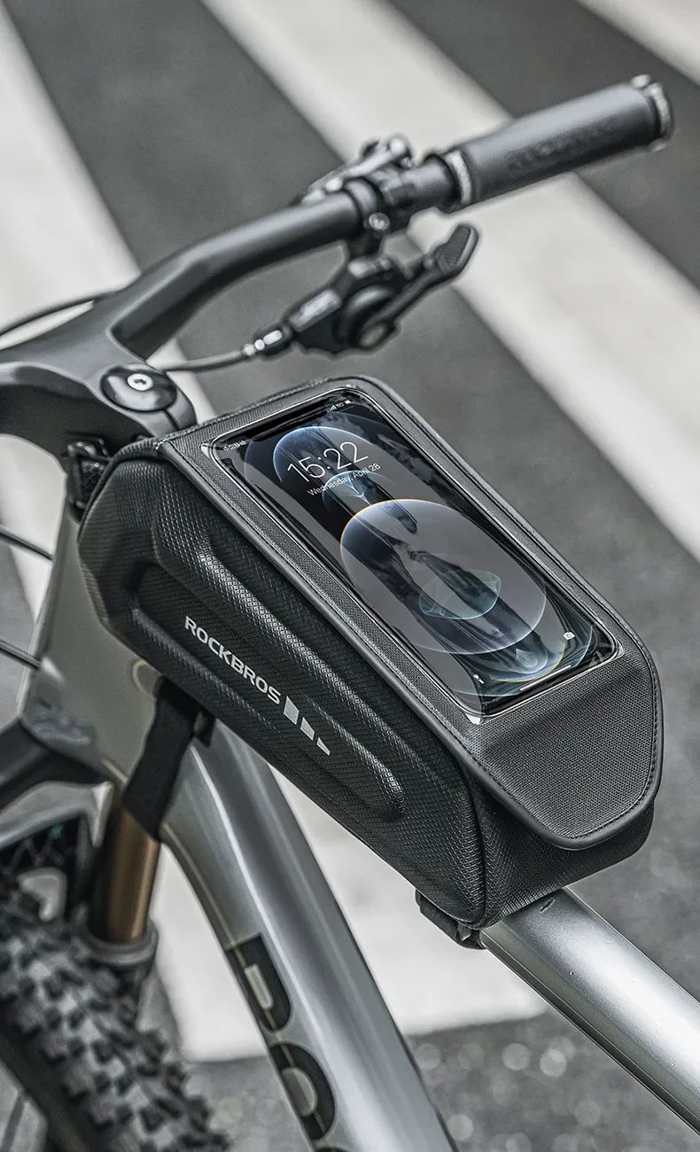 Bike Bag 1.7L Phone Bag Waterproof Front Frame Tube Bag Touch Screen Phone Holde