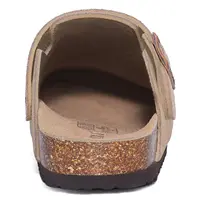 Evshine Sabots et mules unisexe en cuir véritable pour femmes et hommes, à enfiler, avec sangle réglable, soutien de la voûte plantaire et semelle intérieure en liège 6