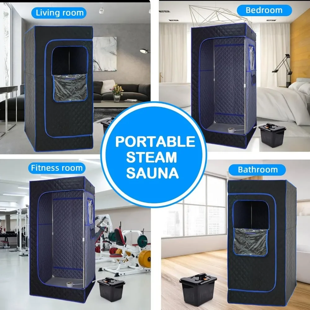 Portable Sauna Room, Remote Control of 4-liter Sauna Box, Large Space Family Sauna Tent, Pilates Family SPA, Full Body Steam 6