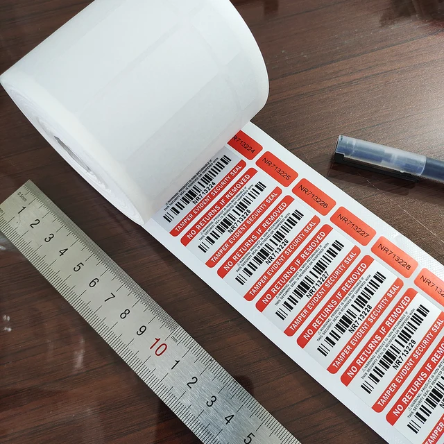 Prevent tampering and protect your products with these double numbered labels.