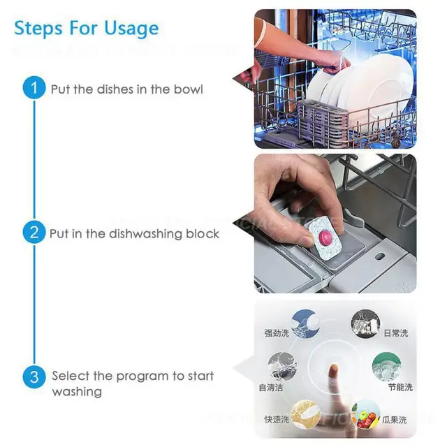 Legújabb Mosogatógép Tisztítószer -Powerball Koncentrátum Mosószer Mosogatóolaj -Eltávolító Piszkos Fertőtlenítő Tabletta Konyhai Eszközök - Image 6