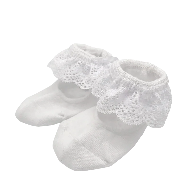Baby Girls 0-6 Years Frilly Lace Dress Princess Socks Toddler Ankle Cotton Socks for Dress Up Shoes Low Cut Invisible