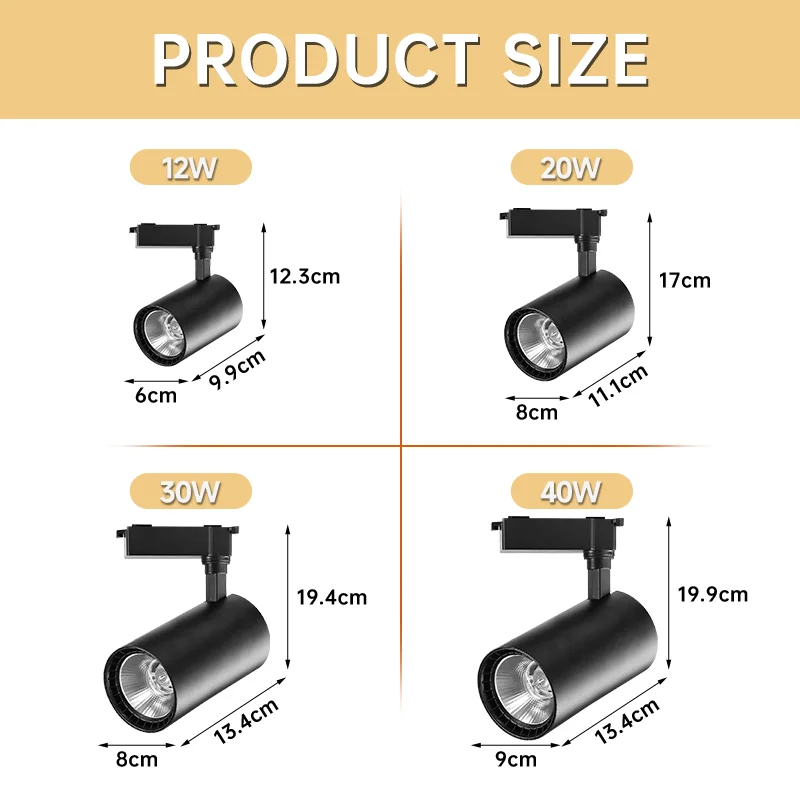 Led Track Light Set COB Rail Lighting Tracks Light 12W 20W 30W 40W Rail Light Led For Kitchen Living Room Clothing Store 220V 3