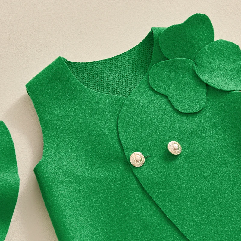 Saint Patricks Day Newborn Outfit Baby Patrick Costume Girl Boy Green Leprechaun Pant Set 4Pcs Clothes With Hat