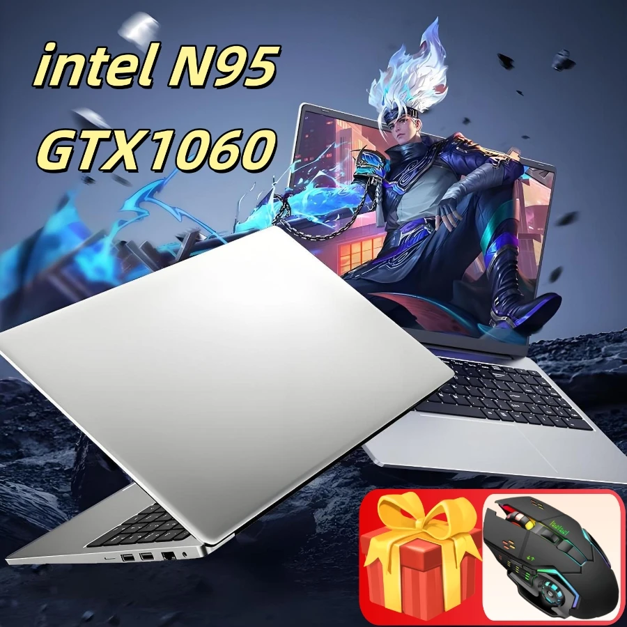 15.6" Ultraslim Gaming Laptop Intel N95 GTX1060 Portable Laptops notebook computer pc Windows 11 32GB DDR4 512GB IPS special