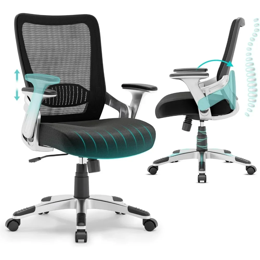 Ergonomic Office Desk Chair, Mesh Computer Gaming Chair, Lumbar Support, Comfy Seat, Swivel Wheel, Chairs for Adults Students 6