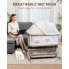 Baby Bassinet Bedside Sleeper, Upgraded Stability Bedside Crib with Full Mesh Sides, Soft Sheet, 6-Height Adjustment 2