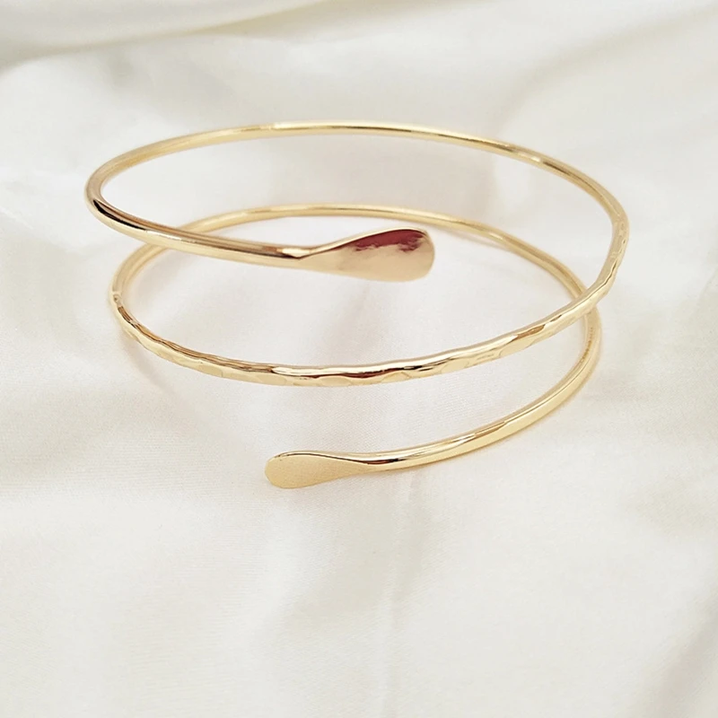Bangle Bracelet Alloy Spiral Armband Swirl Upper Arm Cuff Egyptian Costume Accessory for Women