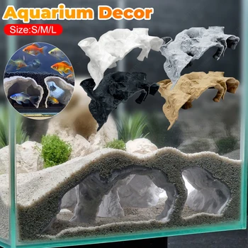 3D Printed Natural Tunnel Pleco Cave Fish Hideout Decor for Cichlid, Clown Loach & Kuhli Loach Tunnel Caves Fish Aquarium Decor