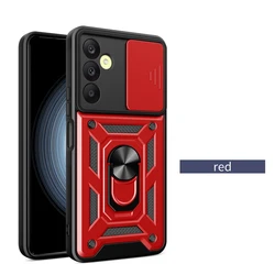 Ultimate Armor Phone Case with Ring Holder and Stand - Durable Protective Cover and Stylish Design for Galaxy A57 (Red)