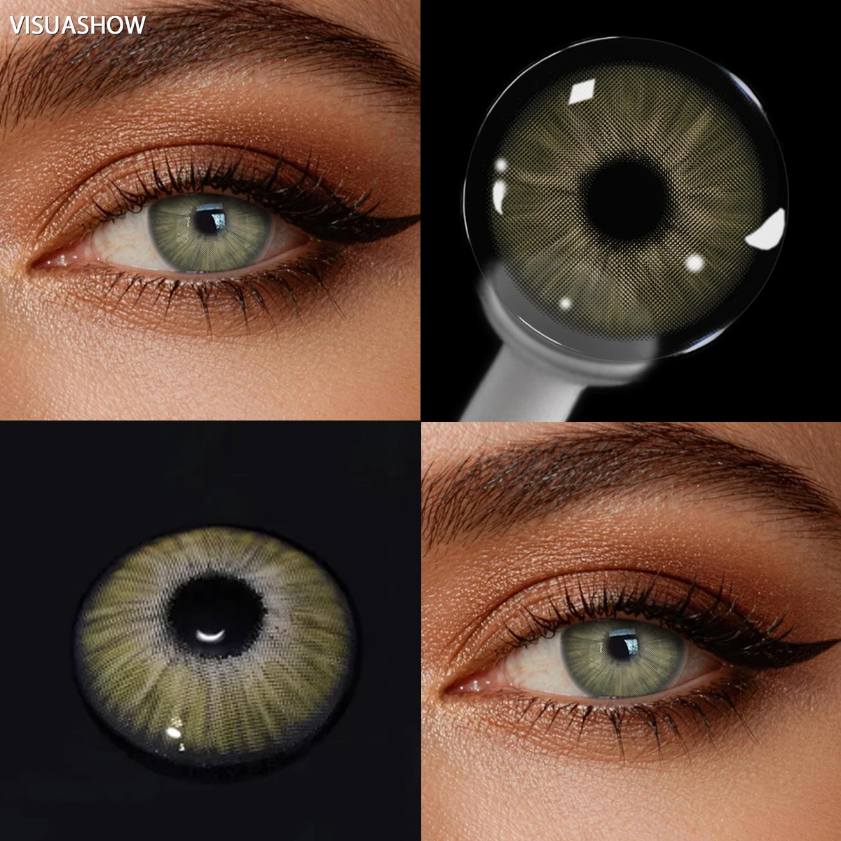 VISUASHOW Unspoken Brown Yearly Disposable Colored Contacts