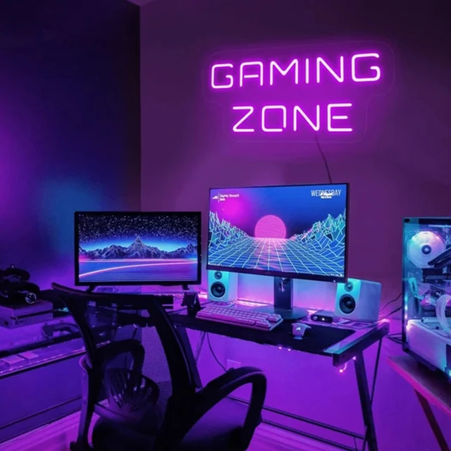 Gamer Room Decor Led Gaming Zone Led Neon Sign Kids Room Store