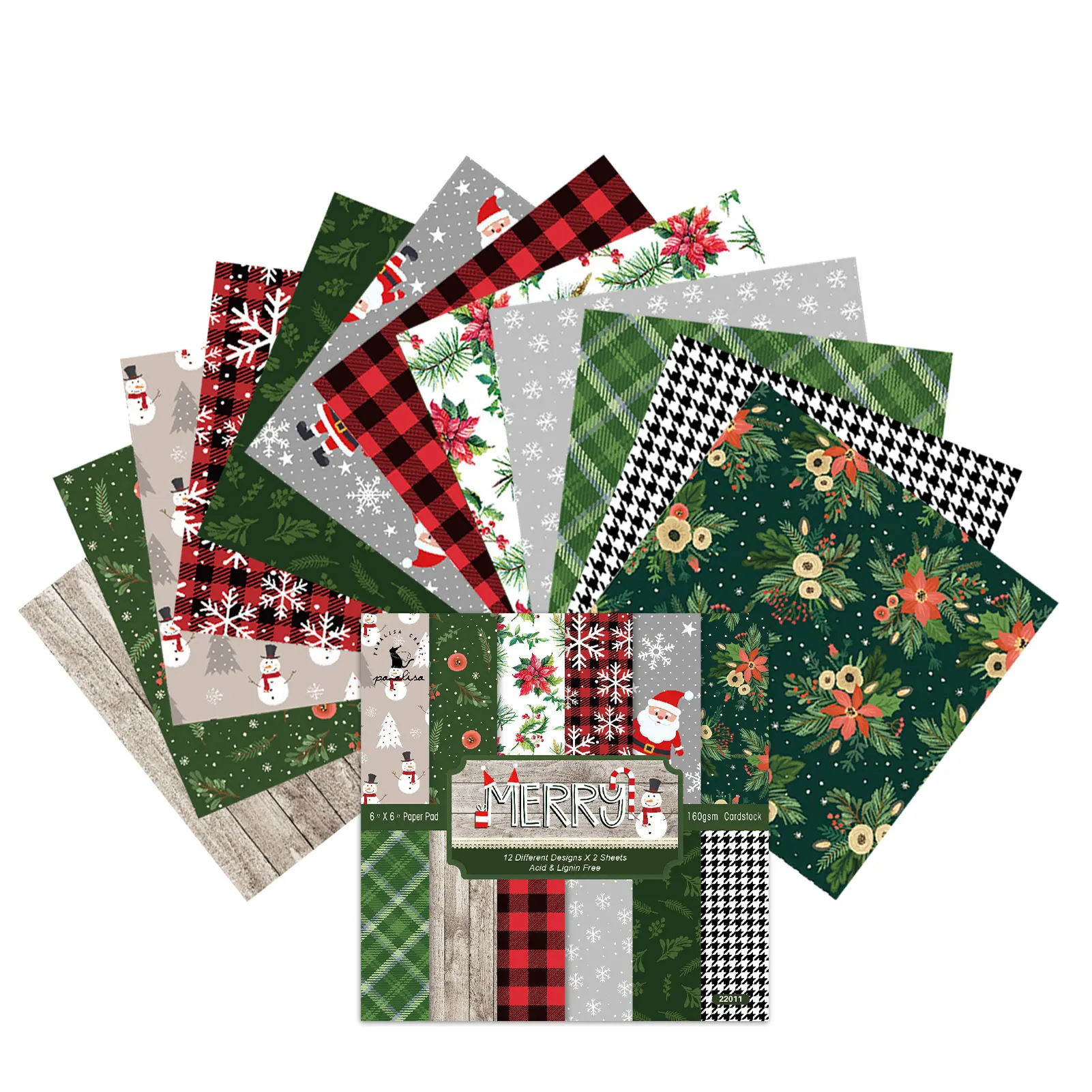 12/24 Sheets New Christmas Scrapbook Paper Scrapbooking Patterned