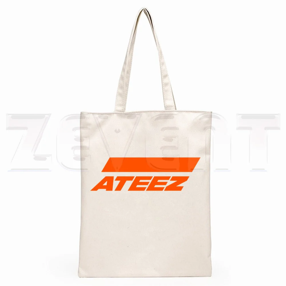 

Kpop ATEEZ Canvas Bag Concert Support Handbags Hongjoong Yunho Yunho Yeosang Mingi San Shopping Bag Student Shoulder-bag