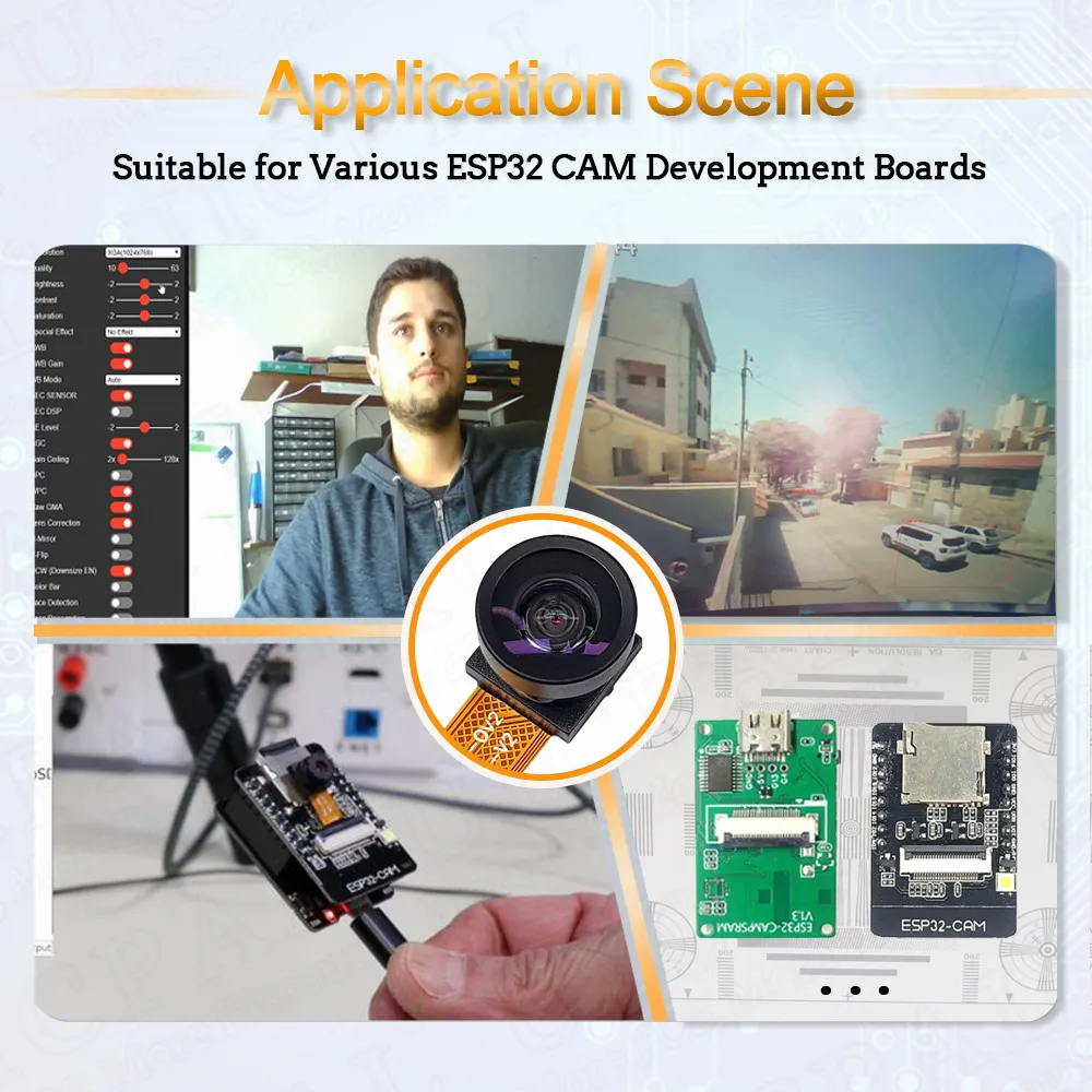 Caméra de capture d'écran pour ESP32, OV2640 Tech, 2MP, 222, 200, 180, 66, 120, Résistant, 650nm, 850nm, Vision nocturne, DVP, 24PIN, 160mm, Neuf